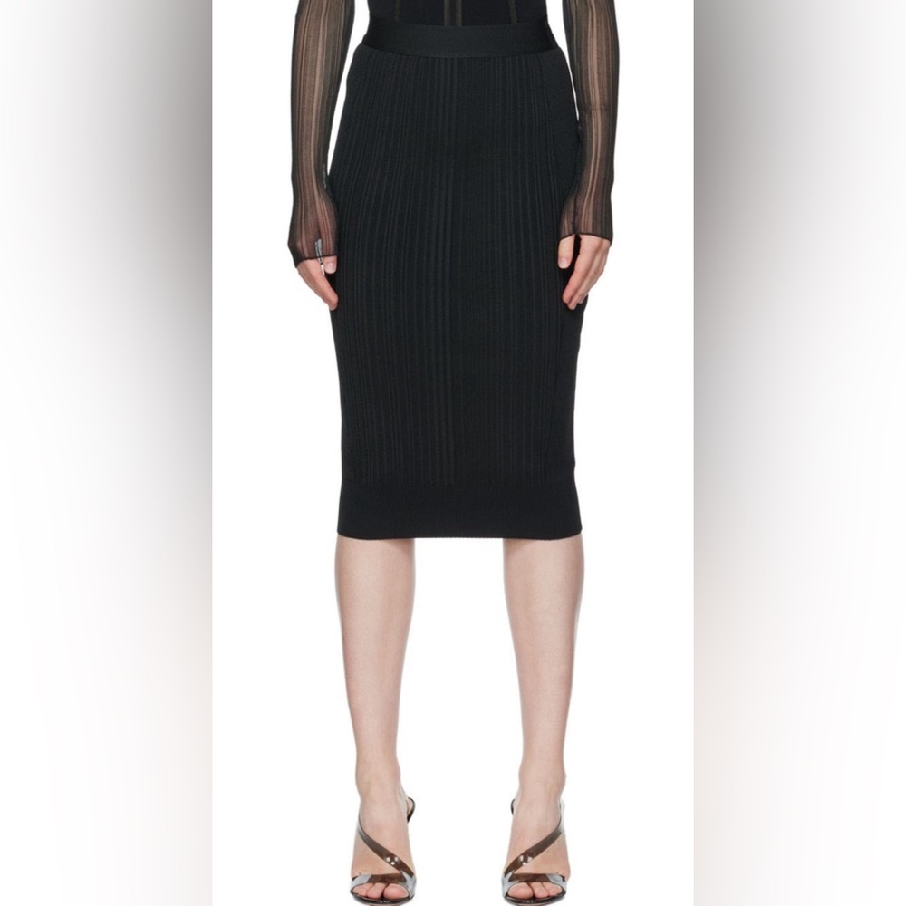 HERVE LEGER
Black Variegated Midi Skirt